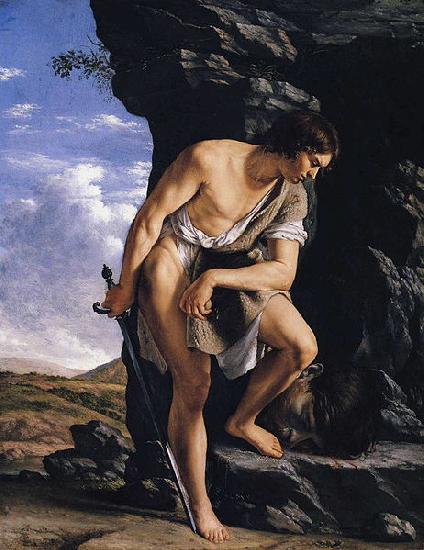 Orazio Gentileschi David Contemplating the Head of Goliath oil painting image